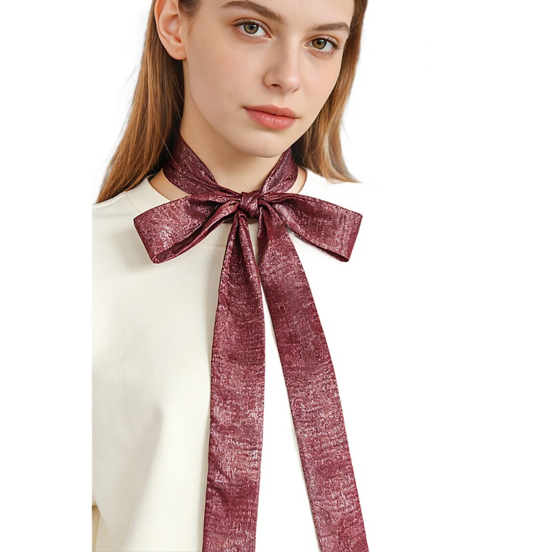 Women Fashion Necktie - 여성용 반짝이는 스키니 스카프 다기능 헤어밴드