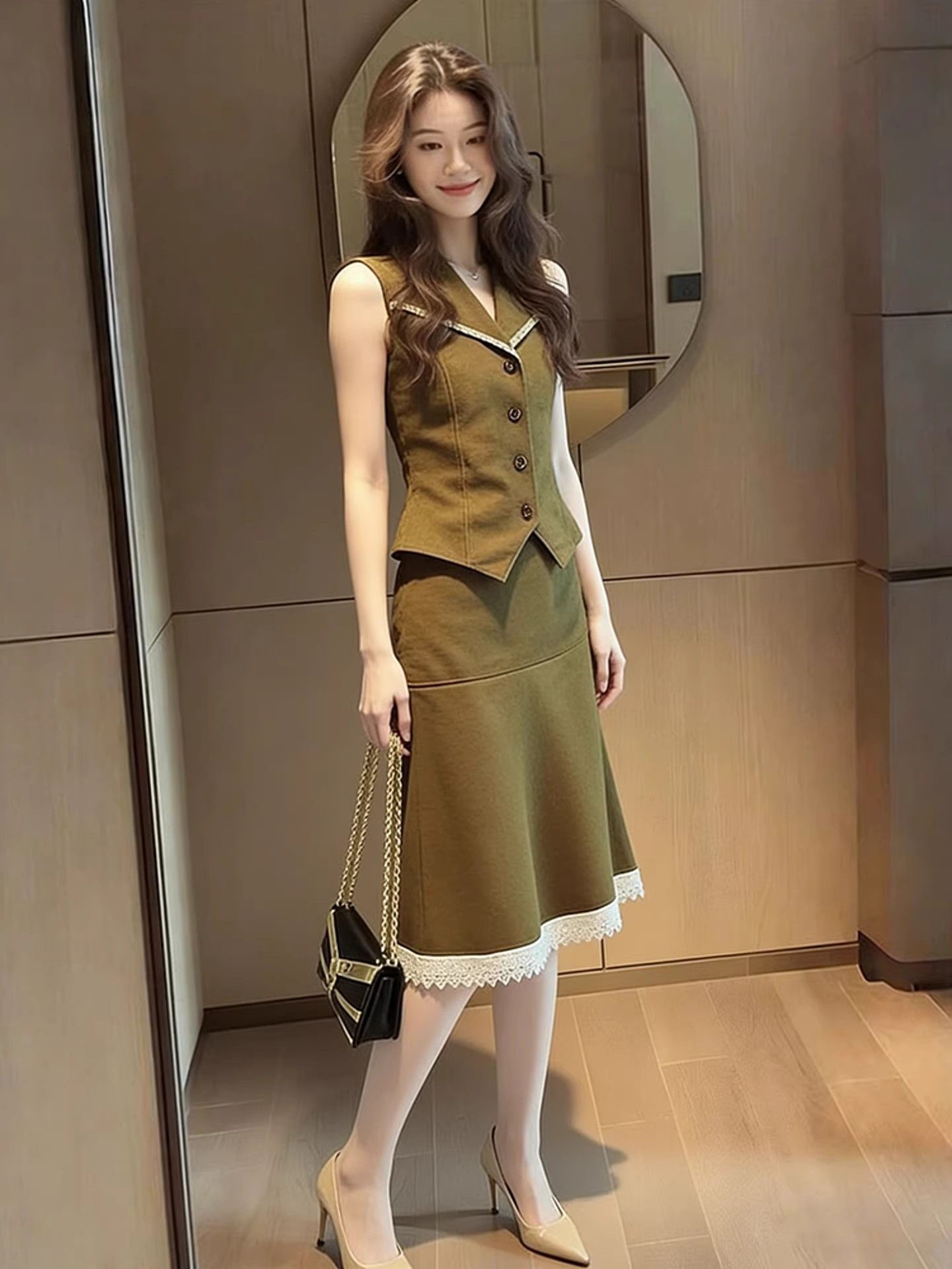새로운 고급 오피스룩 여성 여름 정장 패션 라펠 민소매 - Women'S Fashion Vest Tops 리뷰 및 가격
