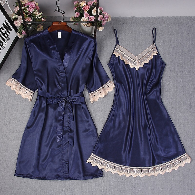 여성 새틴 가운 순수한 색상 신부 들러리 웨딩 가운 세 - Lace Trim Cami 리뷰 및 가격