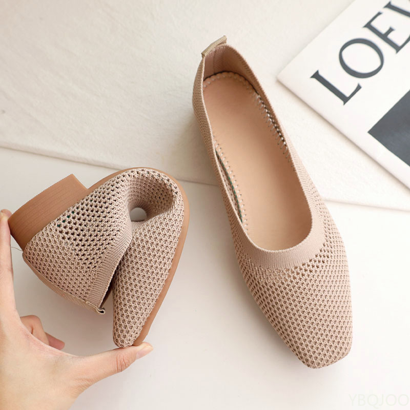 스프링/썸머 신상 스퀘어토 낮은 굽 부드러운 밑창 여성 - Women'S Fashion Shoes 리뷰 및 가격
