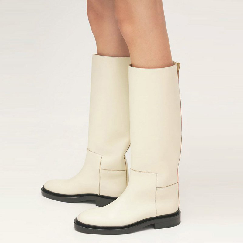 Meotina 여성 정품 가죽 무릎 높은 부츠 라운드  - Women'S Fashion Knee High Boots 리뷰 및 가격