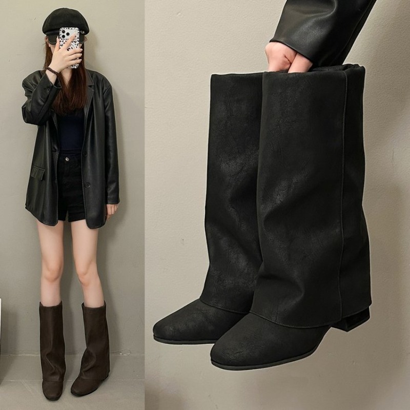 2026 뉴 스퀘어 헤드 빈티지 패션 부츠 여성용, 루 - Women'S Fashion Knee High Boots 리뷰 및 가격