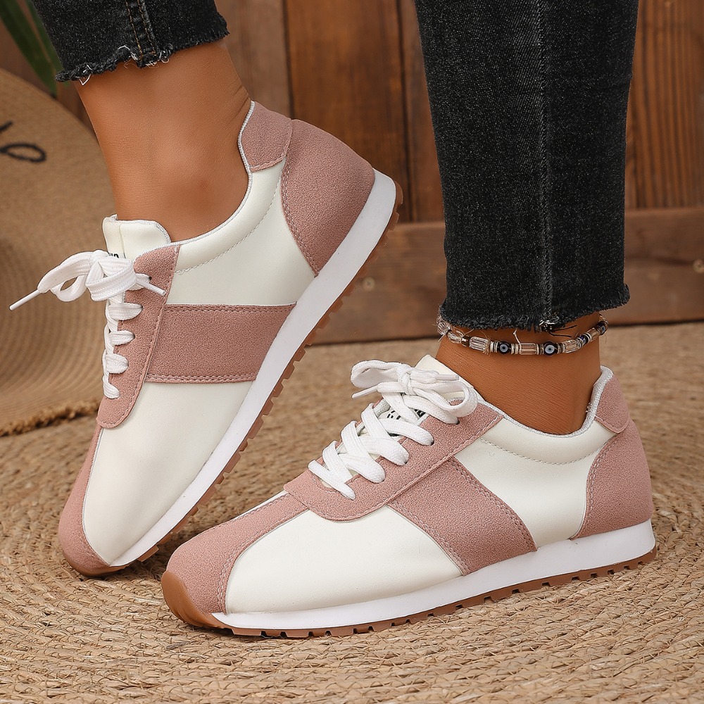 여성 컬러 블록 스니커즈 레이스업 패치워크 레트로 워킹 - Women'S Fashion Shoes 리뷰 및 가격