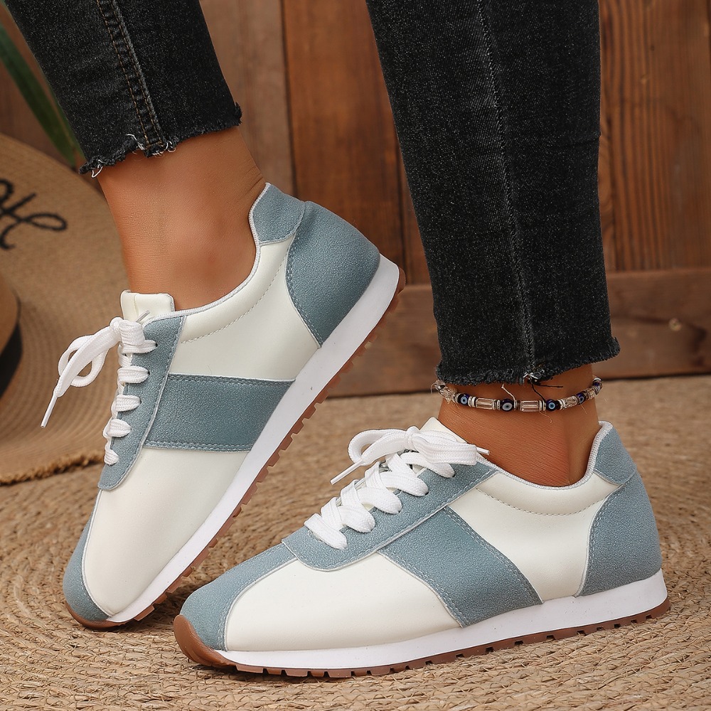 여성 컬러 블록 스니커즈 레이스업 패치워크 레트로 워킹 - Women'S Fashion Shoes 리뷰 및 가격